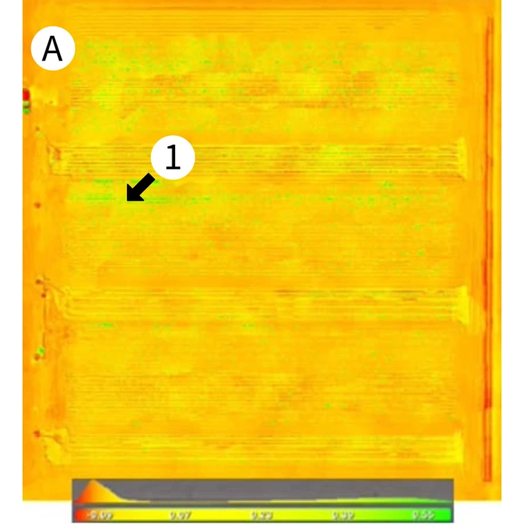 NDVI overhead drone photo of agriculture field